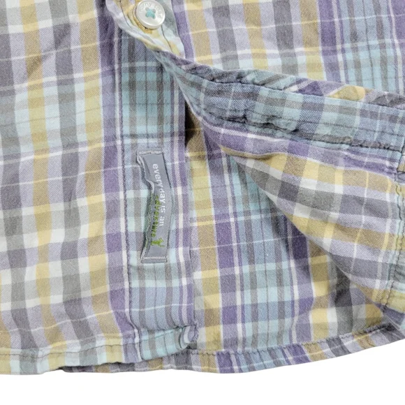 Horny Toad Button Up Shirt Mens Large Weldon Plaid Short Sleeve Organic Cotton - Picture 6 of 10